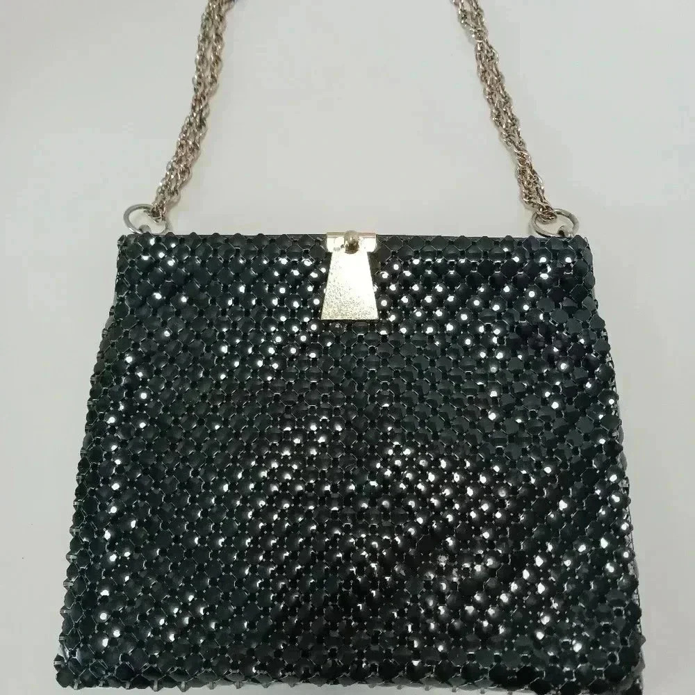 Whiting And Davis Mesh Metal Bag Black